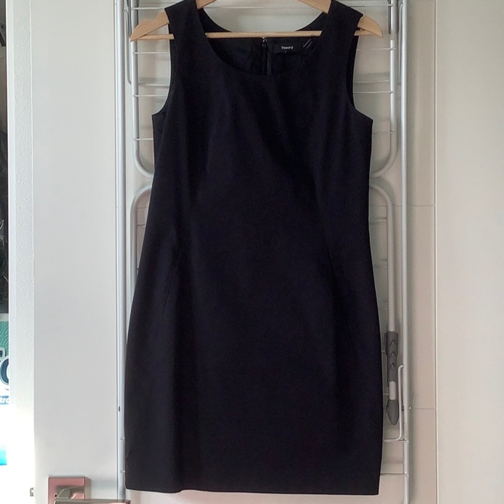 Theory Black A-Line Silhouette Mini Tank Dress - Size 2